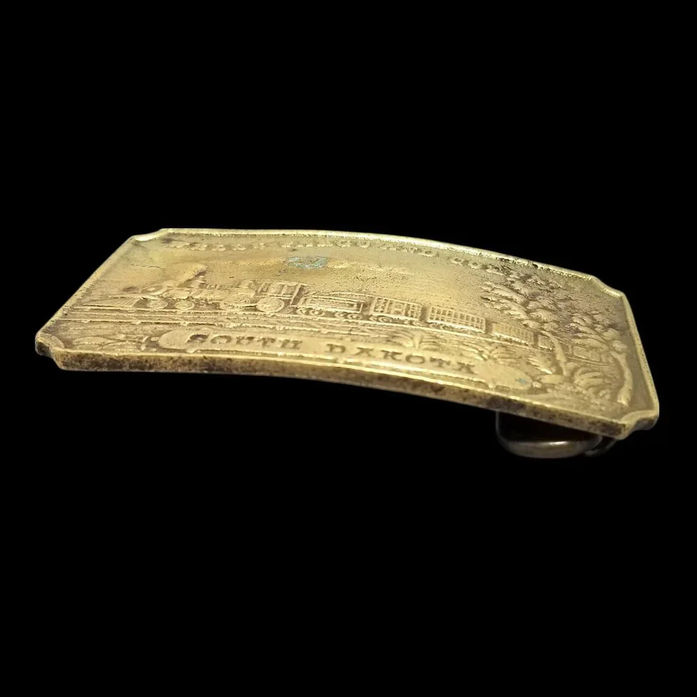Vintage Belt Buckle Wells Fargo And Company South Dakota Steam Engine‎ Train